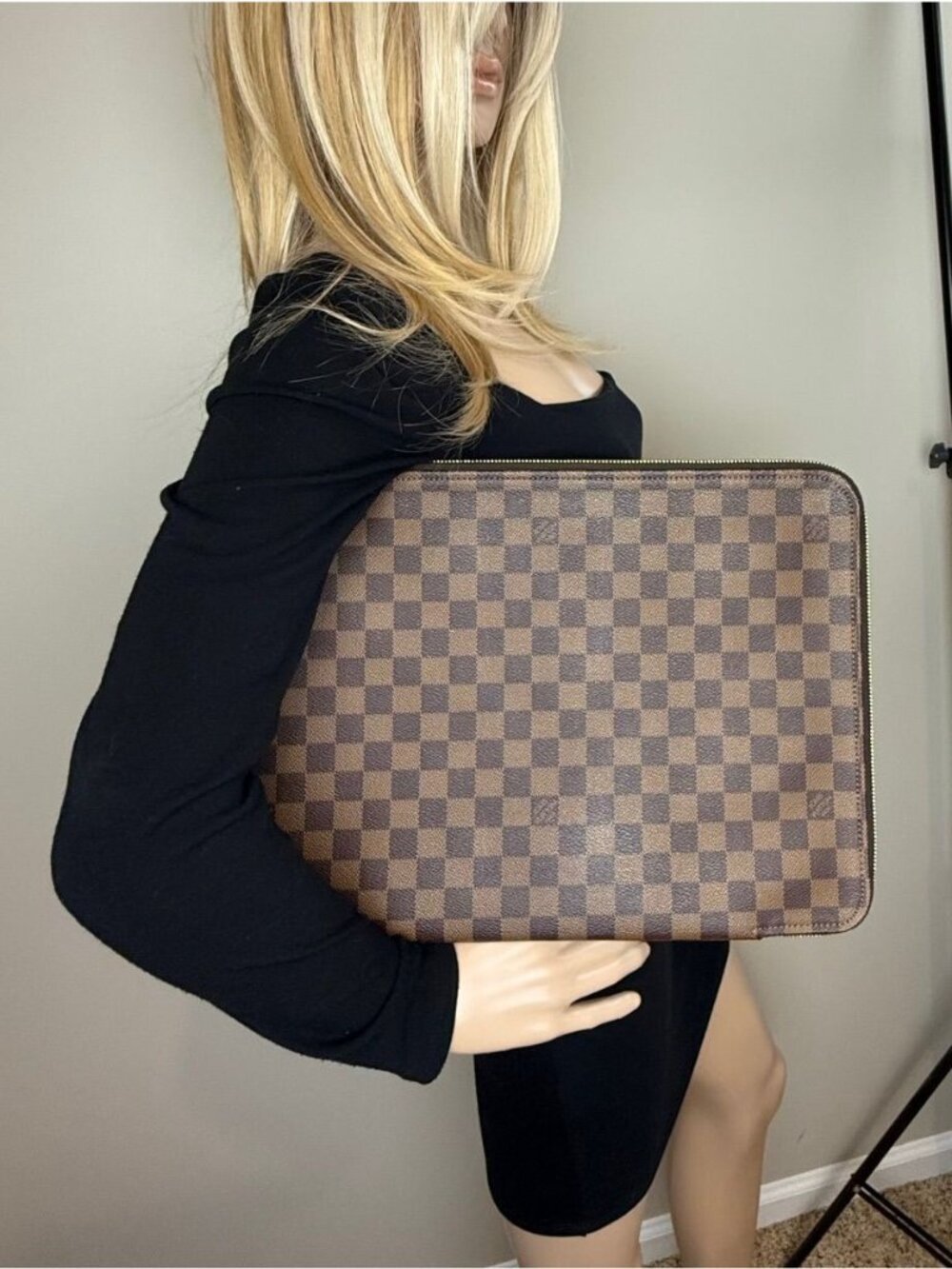 Louis Vuitton Vintage Poche Documents Portfolio case 39 Damier Ebene Case - Picture 3 of 12